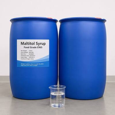 Maltitol Syrup Food Grade 75/50, E965 HSH, Hydrogenated Starch Hydrolysate for Beverage, 250kg Drum, Bulk Supply