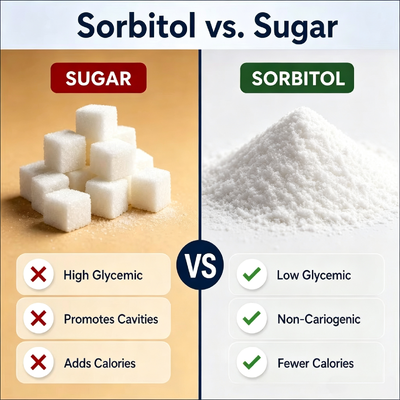 100 Mesh Sorbitol Powder, D-Glucitol E420, BP USP FCC Food and Cosmetic Grade Humectant for Oral Care