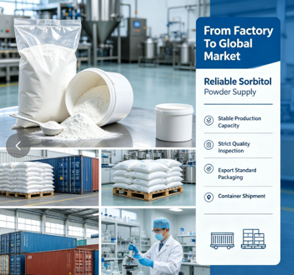 Sorbitol Powder Food Grade E420 Sweetener for Chewing Gum and Sugar-Free Chocolate, Factory Direct