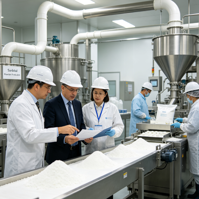 Sorbitol Powder Food Grade 100 Mesh, D-Glucitol CAS 50-70-4, Non-Caking Sweetener for 100 Mesh Fine Powder, 25kg PP Bag