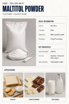 Maltitol Powder - Sugar-Free Sweetener and Sugar Alcohol for Baking, Beverages and Confectionery, Bulk Supply for Food Manufacturers