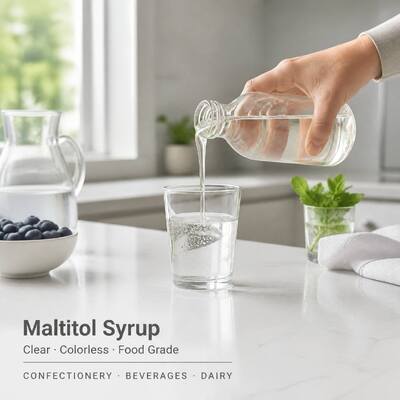 Maltitol Syrup Food Grade 75/50, E965 CAS 585-88-6, Non-Crystallizing Sweetener for Candy, 250kg Drum, Bulk Supply