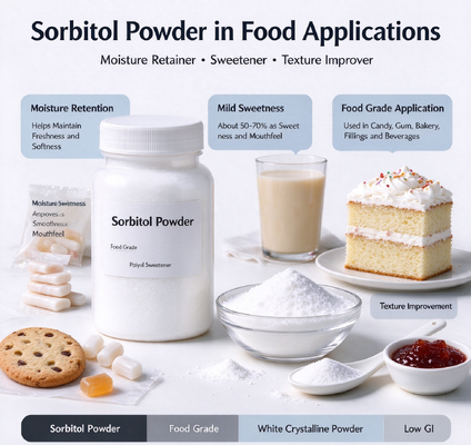 Sorbitol Powder Food Grade Anti-Crystallizing Sweetener for Sugar-Free Candy and Chewing Gum, Original Manufacturer