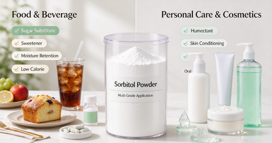 Sorbitol Powder 60-80 Mesh Granular Food Grade, E420 D-Glucitol, Sugar Alcohol Humectant, 25kg PP Bag